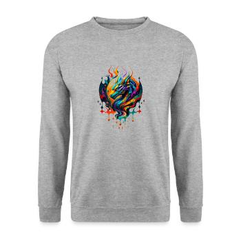 Cerf-volant - Sweat-shirt Unisexe - gris chiné - Devant - Alina (178cm) & Michal (187cm)