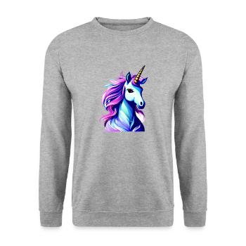Unicorn Mythical Animal Girl Unicorns Unicorn - Unisex Sweatshirt - salt & pepper - Front - Alina (178cm) & Michal (187cm)