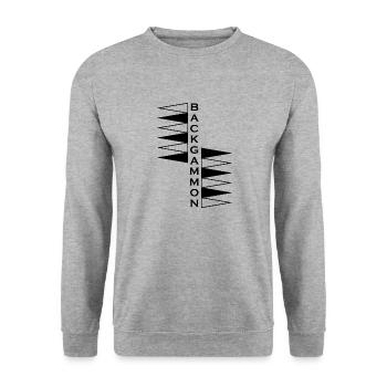 boardgame chess backgammon game night - Unisex Pullover - Weißgrau meliert - Vorne - Alina (178cm) & Michal (187cm)