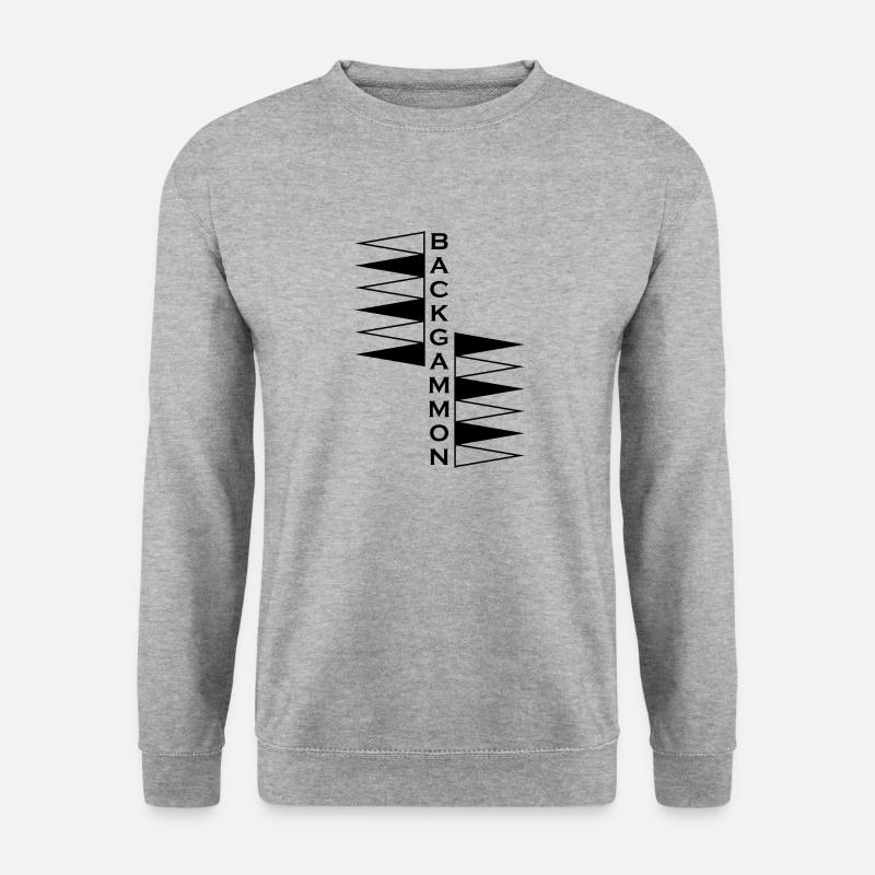 boardgame chess backgammon game night - Unisex Pullover - Weißgrau meliert