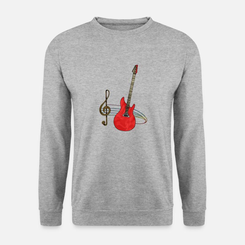 Gitarre - Unisex Pullover - Weißgrau meliert