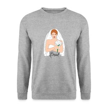 Bride Brown 1 - Unisex Sweatshirt - salt & pepper - Front - Alina (178cm) & Michal (187cm)