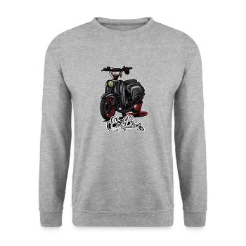 Swallow (black) // Illustration - Unisex Sweatshirt - salt & pepper - Front - Alina (178cm) & Michal (187cm)