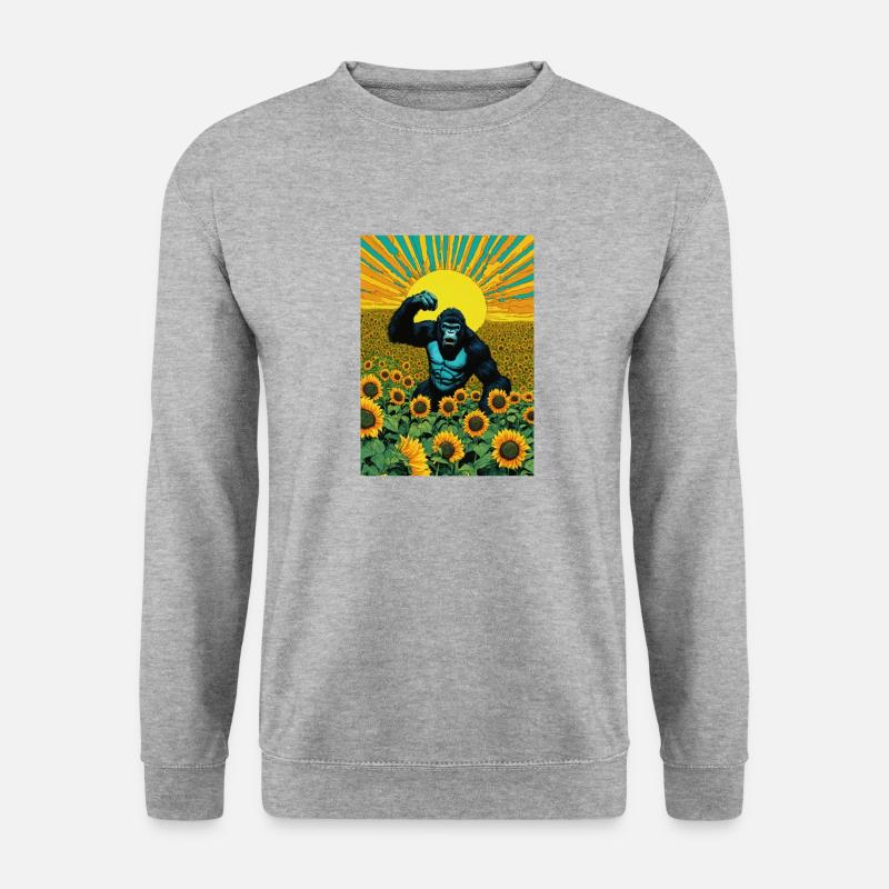 Sonnenblumen - Unisex Pullover - Weißgrau meliert