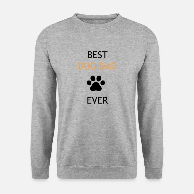 Best Dog Dad Ever - Unisex Pullover - Weißgrau meliert