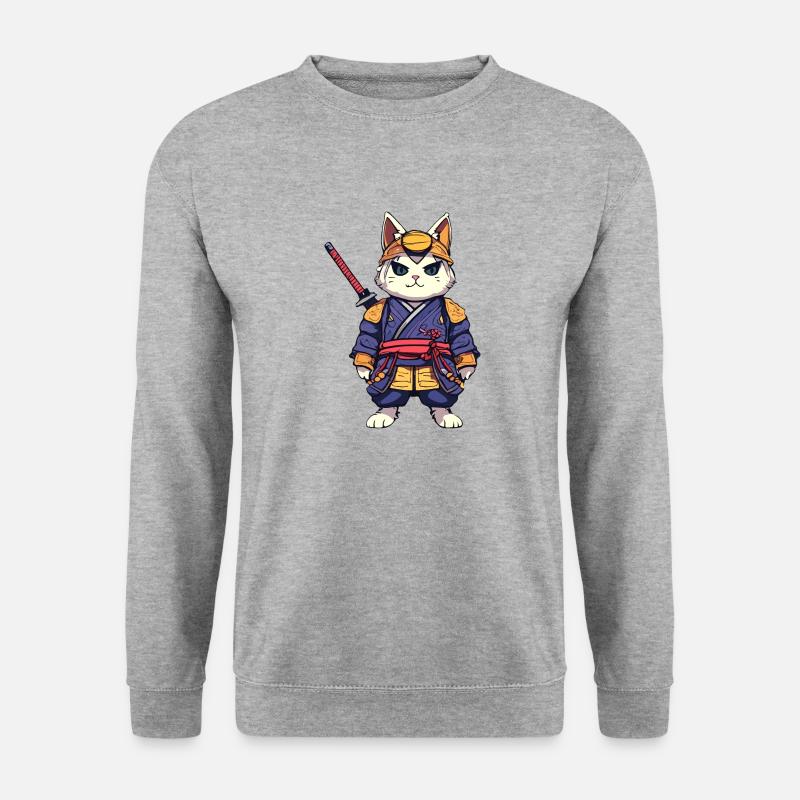 Samurai Cat #9 - Unisex Sweatshirt - salt & pepper