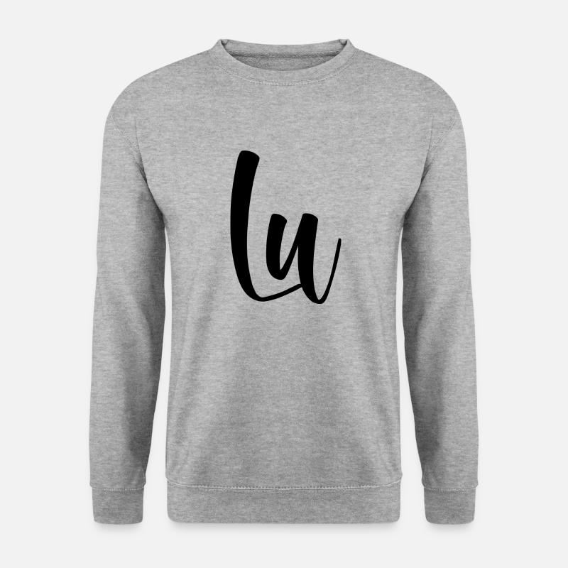 Name - Lu - Unisex Pullover - Weißgrau meliert