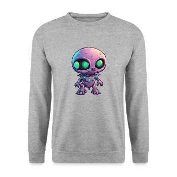 Alien / Außerirdisch / Ufo / Area 51 / All / Mars - Unisex Sweatshirt - salt & pepper - Front - Alina (178cm) & Michal (187cm)
