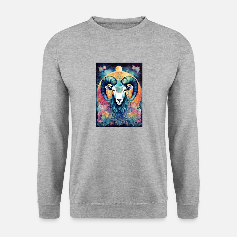 Sternzeichen Widder - Unisex Pullover - Weißgrau meliert