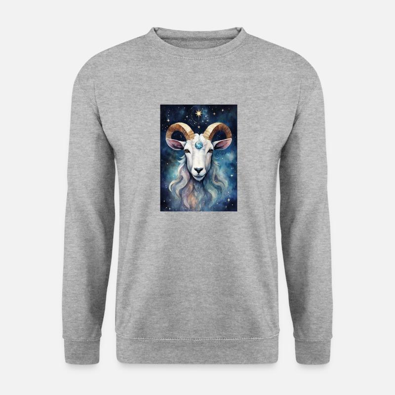 Sternzeichen Steinbock02 - Unisex Pullover - Weißgrau meliert