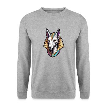 Ägypten / Pharao / Mumien / Hieroglyphen / Sphinx - Unisex Pullover - Weißgrau meliert - Vorne - Alina (178cm) & Michal (187cm)