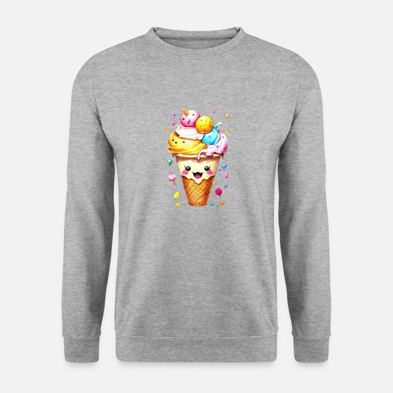 Eiswaffel - Unisex Pullover - Weißgrau meliert