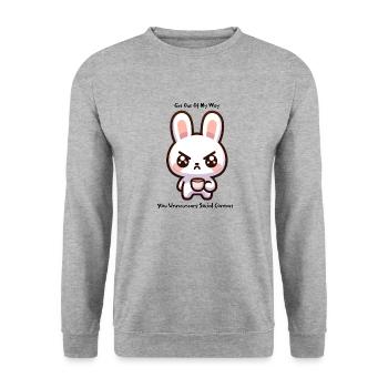 get out of my way grummpy rabbit - Unisex Sweatshirt - salt & pepper - Front - Alina (178cm) & Michal (187cm)