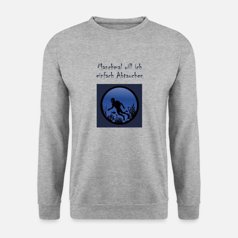 Einfach abtauchen - Unisex Pullover - Weißgrau meliert