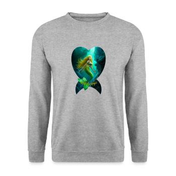 sirène addict à la plongée (poisson) - plongeur - Sweat-shirt Unisexe - gris chiné - Devant - Alina (178cm) & Michal (187cm)