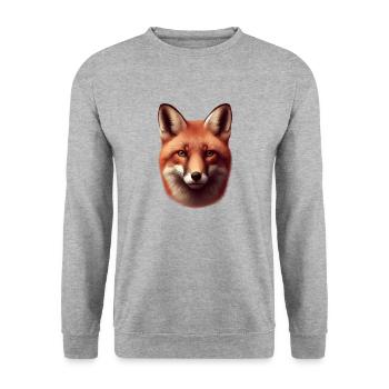 Fox - Unisex Sweatshirt - salt & pepper - Front - Alina (178cm) & Michal (187cm)