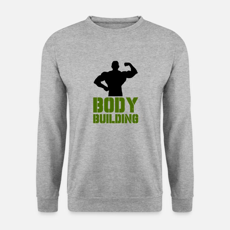 bodybuilding - Unisex Pullover - Weißgrau meliert