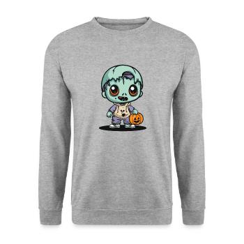 Zombie Halloween Bande dessinée effrayante - Sweat-shirt Unisexe - gris chiné - Devant - Alina (178cm) & Michal (187cm)