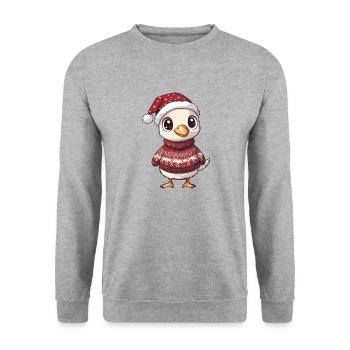 Noël de l’oie - Sweat-shirt Unisexe - gris chiné - Devant - Alina (178cm) & Michal (187cm)