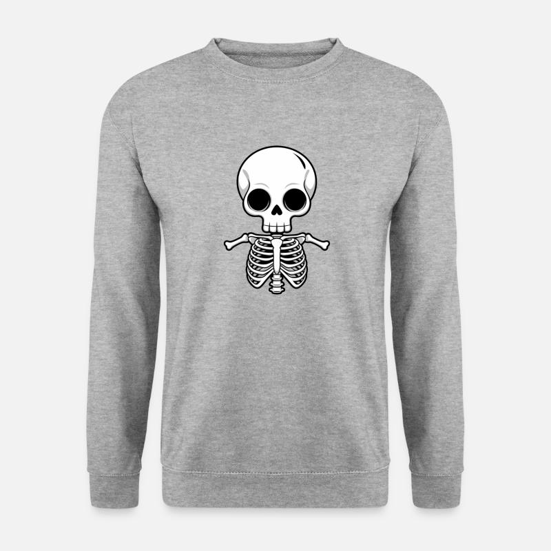 Skelett Halloween Kostüm - Unisex Pullover - Weißgrau meliert