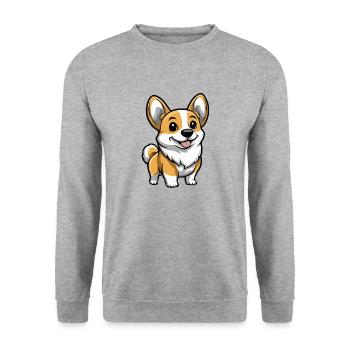 Corgi Dog Comic Cute - Unisex Sweatshirt - salt & pepper - Front - Alina (178cm) & Michal (187cm)
