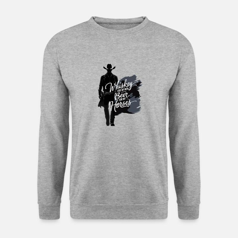 Cowboy Zitate - Unisex Pullover - Weißgrau meliert