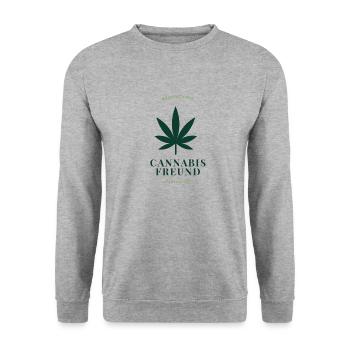 Cannabis - Unisex Pullover - Weißgrau meliert - Vorne - Alina (178cm) & Michal (187cm)