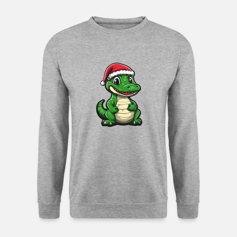Alligator Weihnachten - Unisex Pullover - Weißgrau meliert