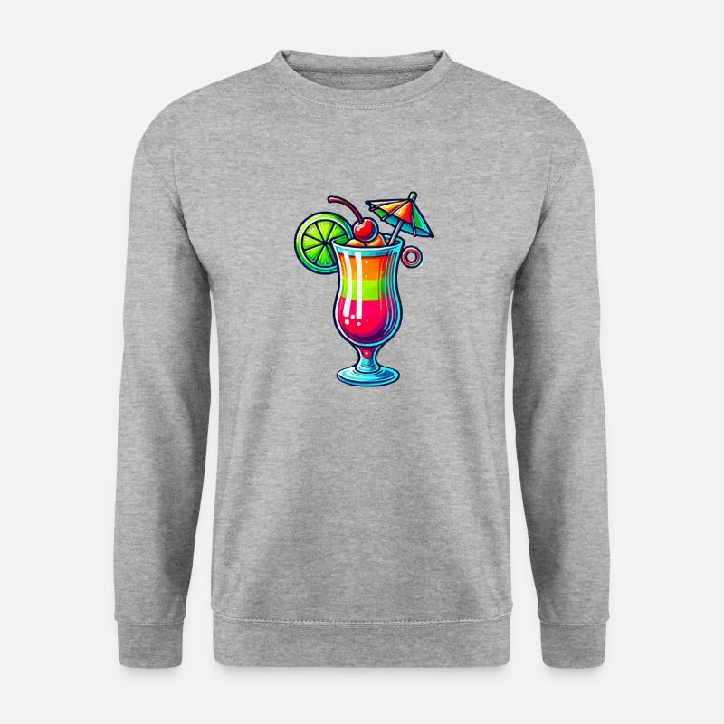 Cocktail - Unisex Pullover - Weißgrau meliert