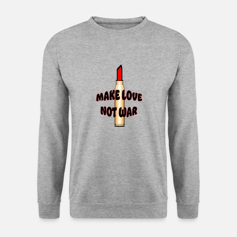 Mach Liebe statt Krieg - Unisex Pullover - Weißgrau meliert