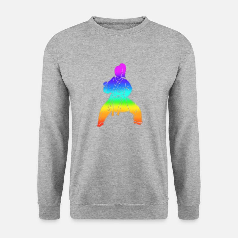Sanseru Voller Regenbogen - Unisex Pullover - Weißgrau meliert