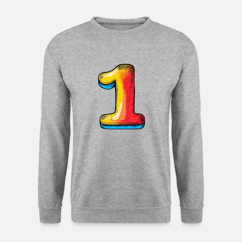 1 Zahl symbol - Unisex Pullover - Weißgrau meliert