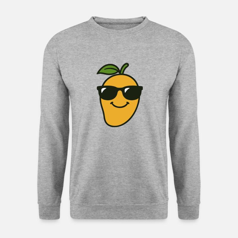 Mango-Kopf - Unisex Pullover - Weißgrau meliert