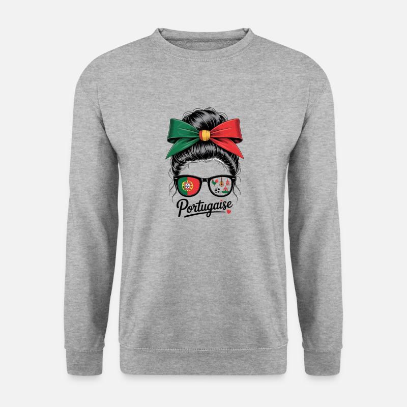 Portugiesisch - Unisex Pullover - Weißgrau meliert