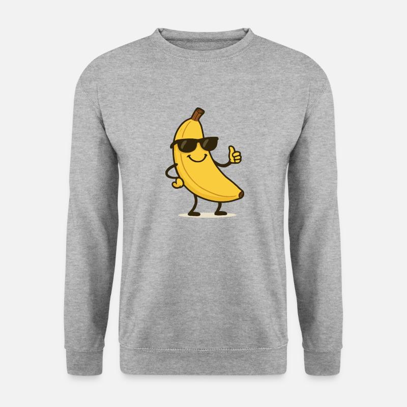 banane comic - Unisex Pullover - Weißgrau meliert