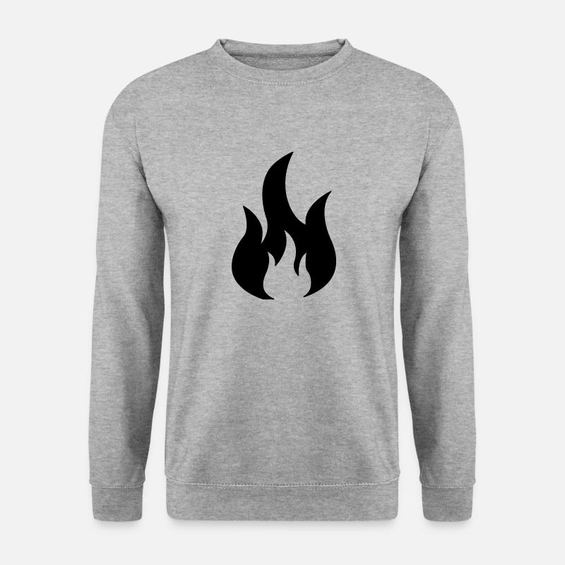 fire - Unisex Pullover - Weißgrau meliert