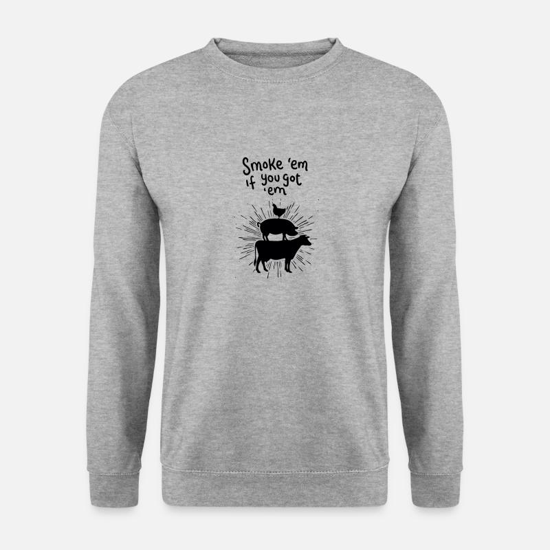 Lecker Fleisch - Unisex Pullover - Weißgrau meliert