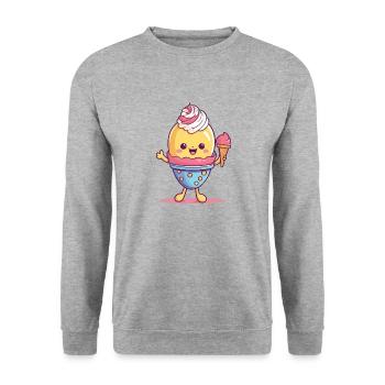 Poussin de crème glacée - Sweat-shirt Unisexe - gris chiné - Devant - Alina (178cm) & Michal (187cm)