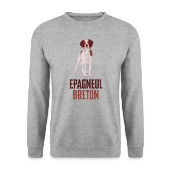 Chien de race epagneul breton - Sweat-shirt Unisexe - gris chiné - Devant - Alina (178cm) & Michal (187cm)