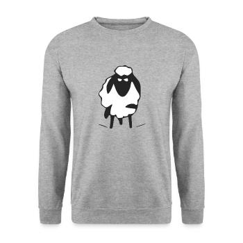 Tolo the grumpy sheep - Unisex Sweatshirt - salt & pepper - Front - Alina (178cm) & Michal (187cm)