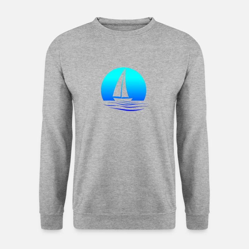 Sailboat design with teal gradient - Unisex Sweatshirt - salt & pepper