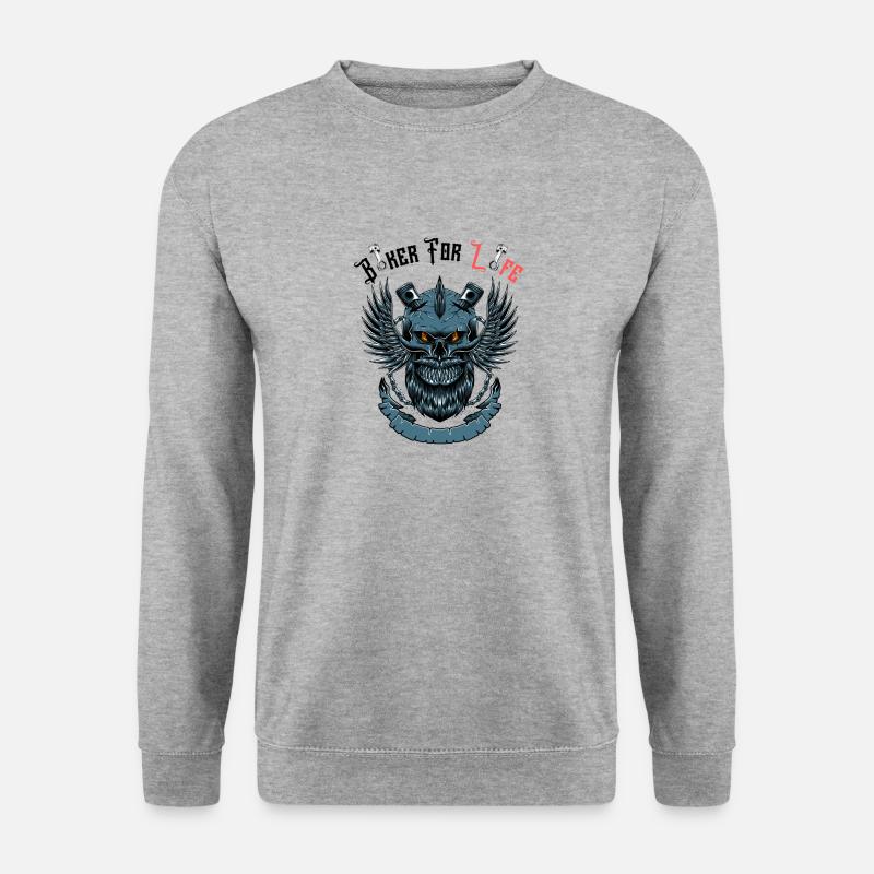 Biker For Life - Unisex Pullover - Weißgrau meliert