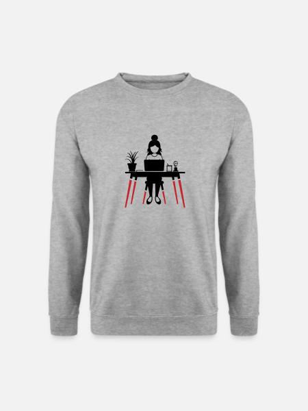 Learning Woman Computer Job - Unisex Sweatshirt - salt & pepper