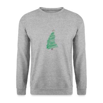 Weihnachtsbaum - Unisex Pullover - Weißgrau meliert - Vorne - Alina (178cm) & Michal (187cm)