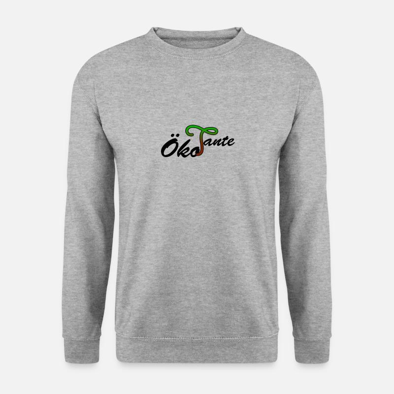 OekoTante Öko Tante - Geschenkidee Geschenk - Unisex Pullover - Weißgrau meliert