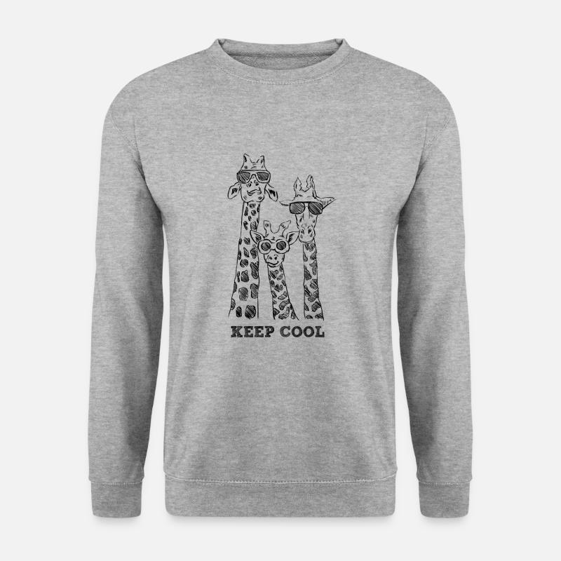Raffreddare giraffe con occhiali da sole - Felpa unisex - grigio chiaro melange