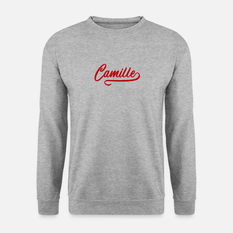 Camille - Vorname - Unisex Pullover - Weißgrau meliert