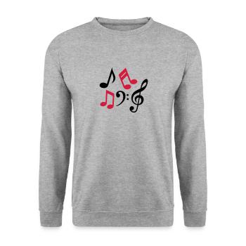 Notes de musique notes musique clef - Sweat-shirt Unisexe - gris chiné - Devant - Alina (178cm) & Michal (187cm)