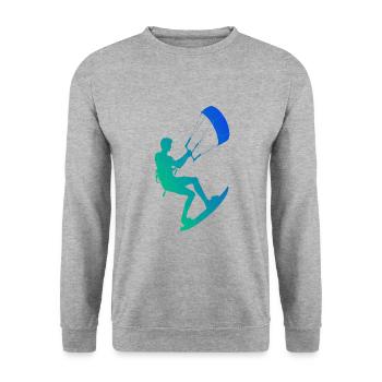 Kiting Men Women Kite Kitesurf Kitesurfing - Unisex Sweatshirt - salt & pepper - Front - Alina (178cm) & Michal (187cm)