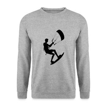 Kitesurfing Kitesurf Men's Kitesurfer Kitesurfing - Unisex Sweatshirt - salt & pepper - Front - Alina (178cm) & Michal (187cm)